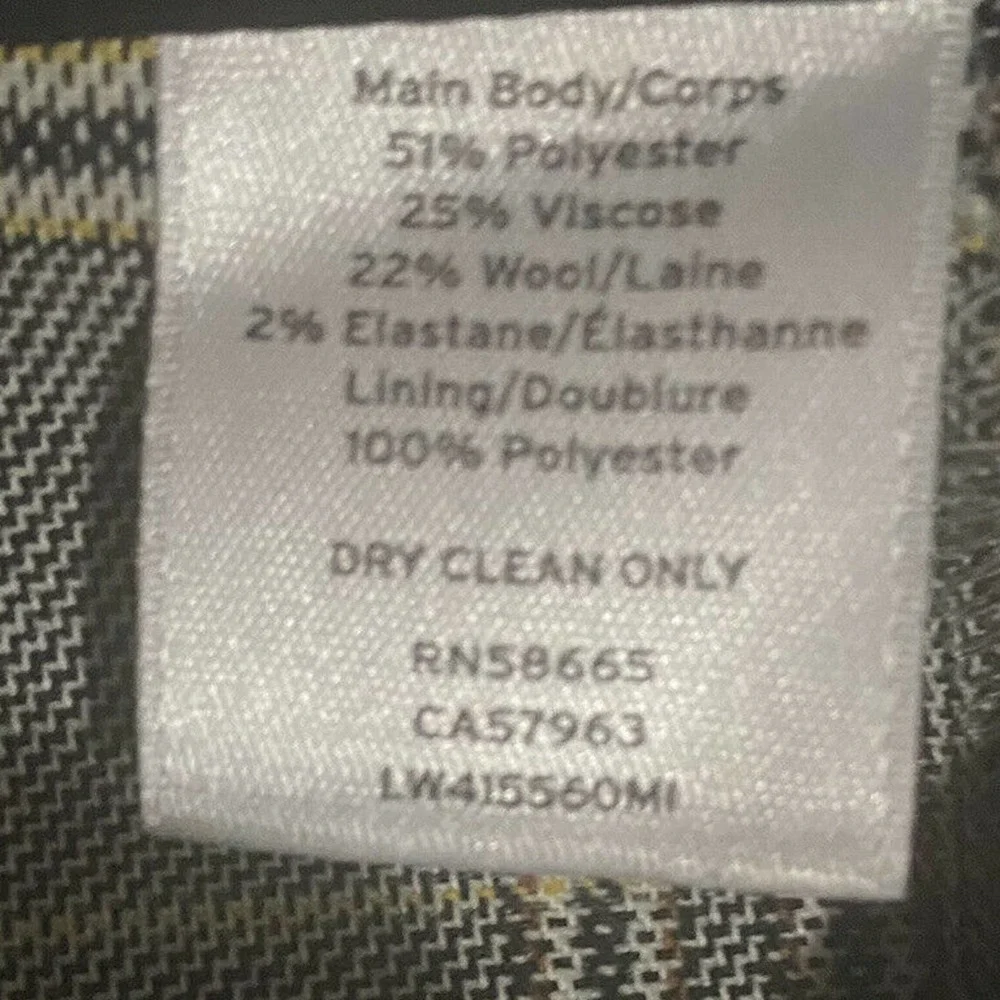 Lewit Grey Tan Glen Plaid Bootcut Trouser Career Pant Wool Blend Size 4 ab26 - Picture 6 of 6